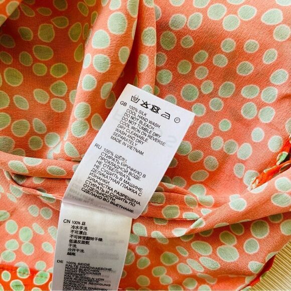 Reiss Womens Top Silk Sleeveless Polka Dot Career Casual Vneck Elegant Fashion 4 - Picture 4 of 5